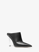 Michael Kors Women's Halle Leather Mule Pump Black Shoes 7