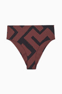 COS Women's High-Waisted Bikini Briefs Brown / Printed 10