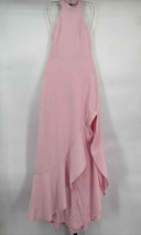 Lulus Women's Majestic Perfection Pink Ruffled Halter Maxi Dress Small Revive