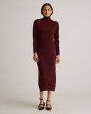 Quince Women's Mongolian Cashmere Turtleneck Midi Sweater Dress Red S