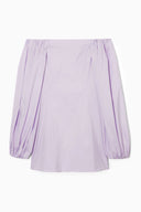 COS Women's Off-The-Shoulder Mini Dress Dusty Lilac Basic Sleeved 14
