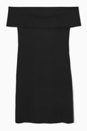 COS Women's Off-The-Shoulder Dress Black Basic Sleeved M