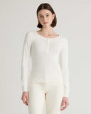 Quince Women's Organic Cotton Micro-Rib Long Sleeve Tee White Sleeved Top XL