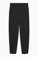 COS Women's Regular-Fit Tapered Wool-Blend Trousers Black Pants 2