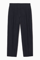 COS Women's Regular Linen-Blend Tapered Chinos Dark Navy Pants 6