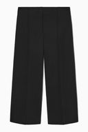 COS Women's Regular Tailored Wide-Leg Trousers Black Pants M