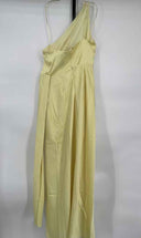 Lulus Women's Signature Elegance Pale Yellow Satin Maxi Dress Large