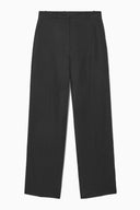 COS Women's Tailored Straight-Leg Trousers Black Pants 12
