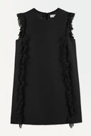 COS Women's The Ruffled Shift Dress Black Basic Sleeved 4