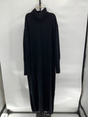 Quince Womens Mongolian Cashmere Turtleneck Midi Sweater Dress Black XL