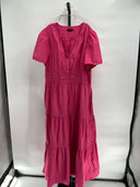 Quince Womens 100% Organic Cotton Tiered Maxi Dress Lipstick Pink XL
