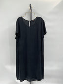 Quince Women's Washable Stretch Silk Tee Dress Black Sleeved Top S