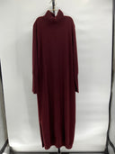 Quince Women's Mongolian Cashmere Turtleneck Midi Sweater Dress Rich Burgundy L