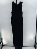 Quince Womens Cotton Cashmere Ribbed Sleeveless Midi Dress Black Basic XL