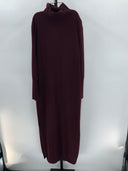 Quince Womens Mongolian Cashmere Turtleneck Midi Sweater Dress Red M