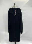 Quince Women's Eco-Knit Button-Up Sweater Dress Black Basic Sleeved S