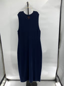 Quince Mongolian Cashmere Sleeveless Midi Sweater Dress TRUE Navy XL