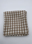 Quince Home European Linen Gingham Pillowcase Set Cafe Bedding King