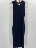 Quince Womens Mongolian Cashmere Sleeveless Midi Sweater Dress Navy M