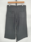 Quince Womens Supersoft Fleece Cropped Wide Leg Pants Black L