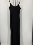 Quince Womens Extended Sizes Tencel Rib Knit Maxi Slip Dress Black 1X