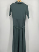 Quince Women's Tencel Jersey Midi Wrap Dress Dark Olive Basic Sleeved M