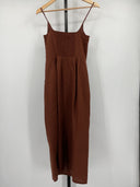 Quince Women's 100% European Linen Scoop Neck Midi Dress Chocolate XS