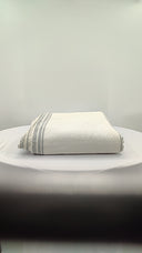 Quince Coastal Stripe Linen Cotton Room Darkening Curtain Ivory/Blue 48x108