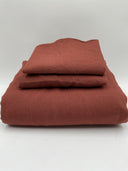 Quince Home European Linen Duvet Cover Set Bordeaux Bedding Full/Queen