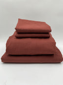 Quince Home European Linen Sheet Set Bordeaux Bedding Queen