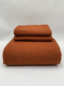 Quince Home Organic Luxe Honeycomb Duvet Cover Set Terracotta Bedding Full/Queen