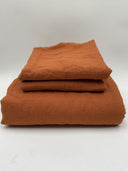 Quince Home European Linen Duvet Cover Set Terracotta Bedding King/Cal King