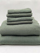 Quince Home European Linen Duvet Cover Set Pine Bedding King/Cal King