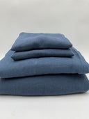 Quince Home European Linen Sheet Set Indigo Blue Bedding Queen