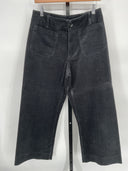 Quince Organic Stretch Corduroy Cropped Wide Leg Pants - 26" Inseam Black 6