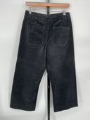 Quince Organic Stretch Corduroy Cropped Wide Leg Pants - 26" Inseam Black 6