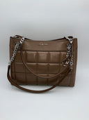 Michael Kors Women's Susan Medium Quilted Leather Tote Bag Brown Bags