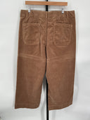 Quince Womens Organic Stretch Corduroy Cropped Wide Leg Pants - 26" Brown 16
