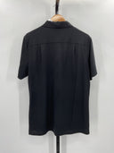 Quince Mens Extra-Fine Australian Merino Polo Black Sleeved Top L