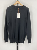 Quince Mens 100% Organic Cotton Crewneck Sweater Black Sleeved Top M