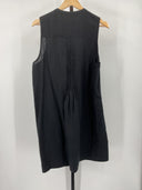 Quince Women's 100% European Linen Sleeveless Swing Dress Black Basic Sleeved L