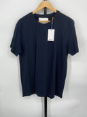 Quince Mens 100% Organic Cotton Slub Crewneck Tee Navy Sleeved Top M