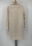 Quince Women's 100% European Linen Shirt Dress Sand Basic Sleeved M