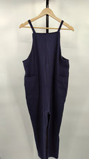 Quince Womens Organic Cotton Maternity Overalls Jumpsuit Blue M