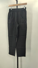 Quince Womens 100% European Linen Tapered Ankle Pants Black S