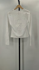 Quince Womens Stretch Cotton Jersey Fitted Long Sleeve T-Shirt White M
