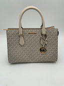 Michael Kors Women's Sheila Medium Logo Satchel Cream Bags