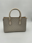 Michael Kors Women's Sheila Medium Logo Satchel Cream Bags