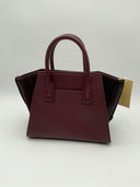 Michael Kors Women's Avril Leather Top-Zip Satchel Oxblood Bags Red