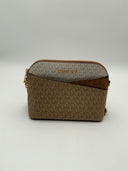 Michael Kors Women's Jet Set Travel Signature Logo Dome Crossbody Bag Brown